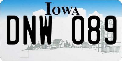 IA license plate DNW089