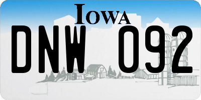 IA license plate DNW092