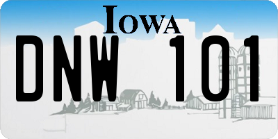 IA license plate DNW101