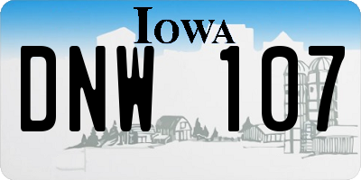 IA license plate DNW107