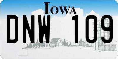 IA license plate DNW109