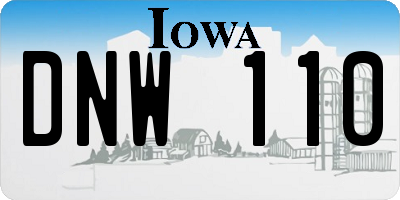IA license plate DNW110