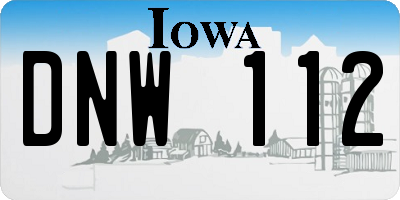 IA license plate DNW112