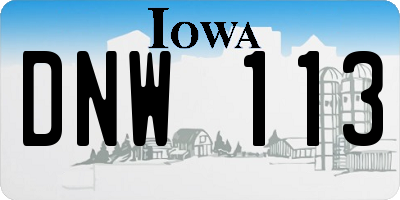 IA license plate DNW113