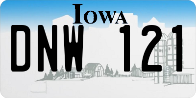 IA license plate DNW121