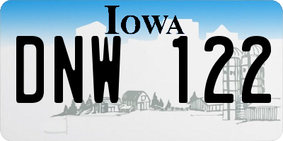 IA license plate DNW122