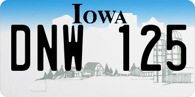 IA license plate DNW125