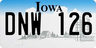 IA license plate DNW126