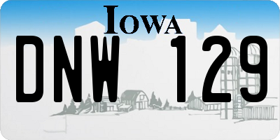IA license plate DNW129