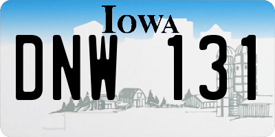 IA license plate DNW131
