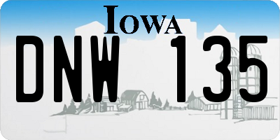 IA license plate DNW135