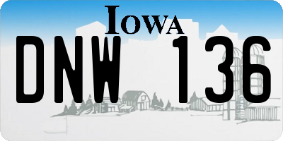 IA license plate DNW136