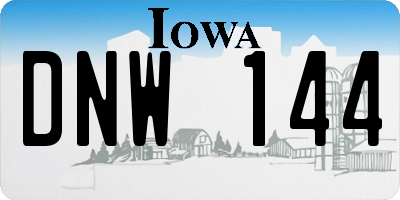IA license plate DNW144