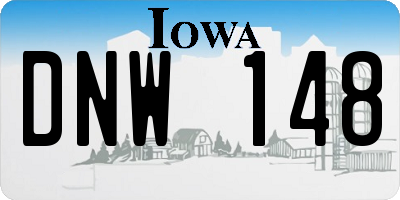 IA license plate DNW148