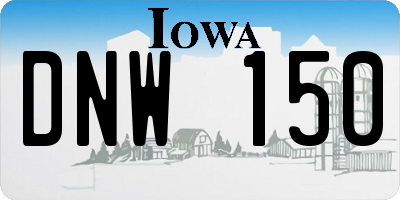 IA license plate DNW150