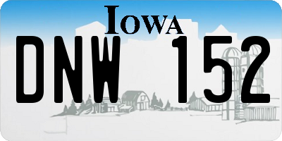 IA license plate DNW152