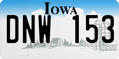 IA license plate DNW153