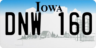 IA license plate DNW160