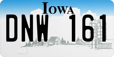 IA license plate DNW161