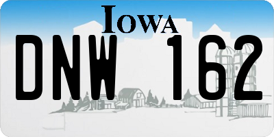 IA license plate DNW162