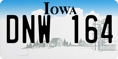 IA license plate DNW164