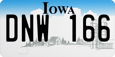 IA license plate DNW166