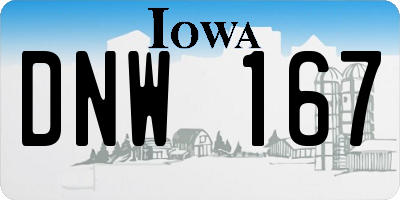 IA license plate DNW167