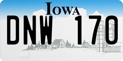 IA license plate DNW170