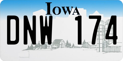 IA license plate DNW174