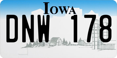 IA license plate DNW178