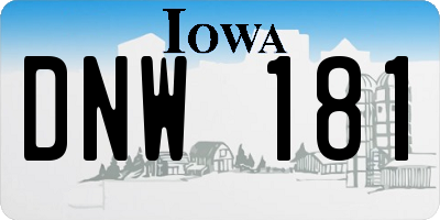 IA license plate DNW181