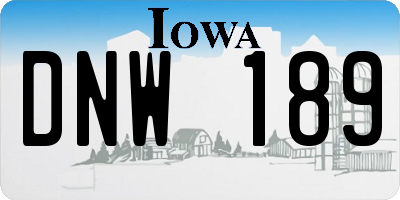 IA license plate DNW189