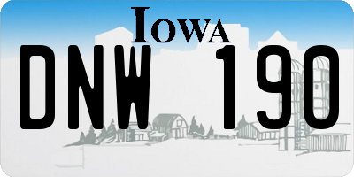 IA license plate DNW190