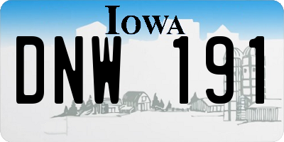 IA license plate DNW191