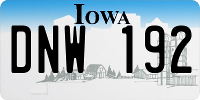 IA license plate DNW192