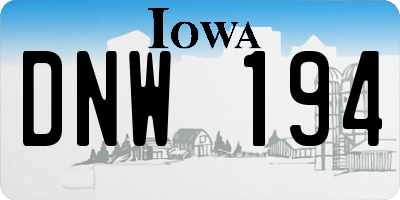 IA license plate DNW194