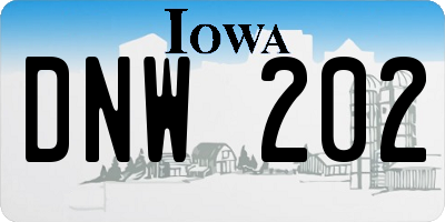 IA license plate DNW202