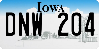 IA license plate DNW204