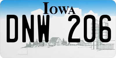 IA license plate DNW206