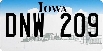 IA license plate DNW209