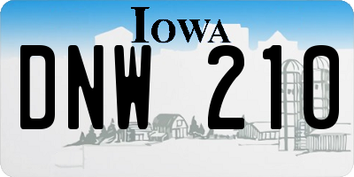 IA license plate DNW210