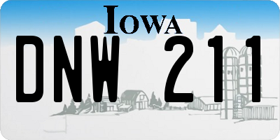 IA license plate DNW211