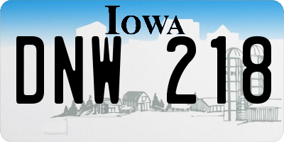 IA license plate DNW218