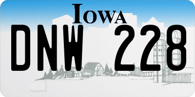 IA license plate DNW228