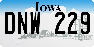 IA license plate DNW229