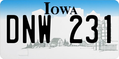 IA license plate DNW231