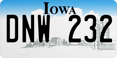 IA license plate DNW232