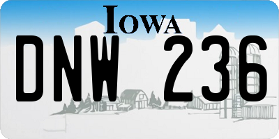 IA license plate DNW236