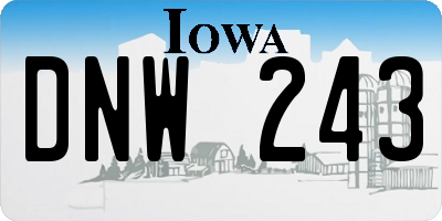 IA license plate DNW243