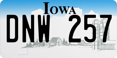 IA license plate DNW257